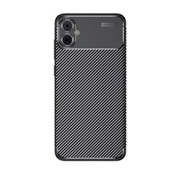 Samsung Galaxy A05 SM-A055F, Szilikon tok, közepesen ütésálló, légpárnás sarok, karbon minta, fekete kép