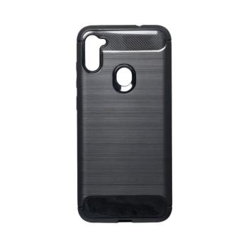 Samsung Galaxy A11 szilikon tok, fekete, SM-A115, Carbon fiber kép