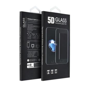 Samsung Galaxy A12 előlapi üvegfólia, edzett, hajlított, fekete keret, SM-A125, 5D Full Glue kép