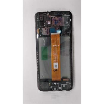 Samsung Galaxy A12 Nacho (A127) kompatibilis LCD modul kerettel, OEM jellegű, fekete kép