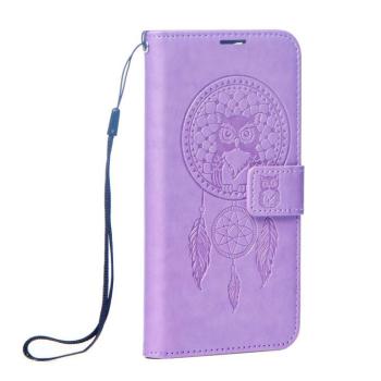Samsung Galaxy A12 telefon tok, könyvtok, oldalra nyíló tok, mágnesesen záródó, lila, dreamcatcher, SM-A125, SM-A127, Forcell Mezzo kép