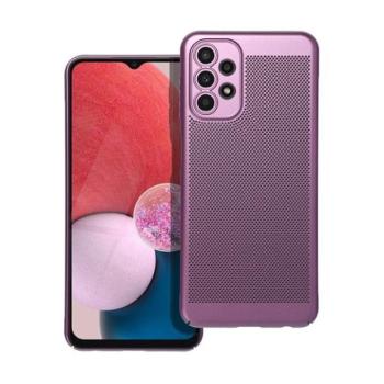 Samsung Galaxy A13 4G SM-A135F / A137F, Műanyag hátlap védőtok, légáteresztő, lyukacsos minta, Breezy, lila kép