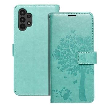 Samsung Galaxy A13 4G telefon tok, könyvtok, oldalra nyíló tok, mágnesesen záródó, zöld, tree, SM-A135, Forcell Mezzo kép
