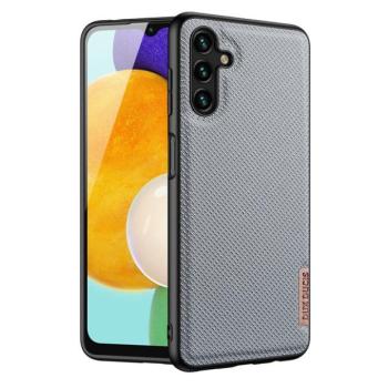 Samsung Galaxy A13 5G / A04s SM-A136U / A047F, Műanyag hátlap védőtok + szilikon keret, fényvisszaverő szövet hátlap, rács minta, Dux Ducis Fino, kék kép