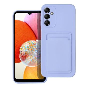 Samsung Galaxy A14 4G/5G szilikon tok, hátlap tok, bankkártya tartós, lila, SM-A145, SM-A146, Card kép