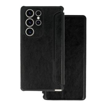 Samsung Galaxy A14 4G / A14 5G SM-A145F / A146B, Oldalra nyíló tok, közepesen ütésálló, bőrhatású, fekete kép