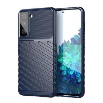 Samsung Galaxy A14 4G / A14 5G SM-A145F / A146B, Szilikon tok, közepesen ütésálló, domború csíkos minta, sötétkék kép
