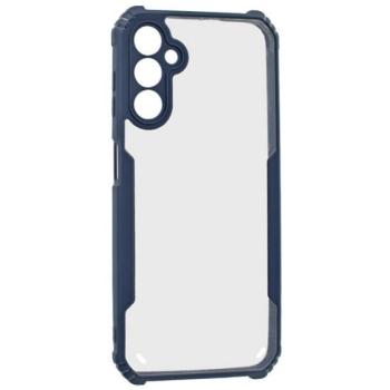 Samsung Galaxy A14 4G / A14 5G SM-A145F / A146B, Szilikon tok, közepesen ütésálló, légpárnás sarok, akril hátlap, Anti-Drop Case, átlátszó/sötétkék kép