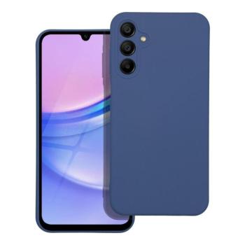 Samsung Galaxy A15 4G/5G szilikon tok, matt, velúr belső, kék, SM-A155, SM-A156, Silicone kép