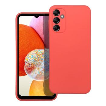 Samsung Galaxy A15 4G / 5G szilikon tok, matt, velúr belső, piros / barack, SM-A155, SM-A156, Silicone kép
