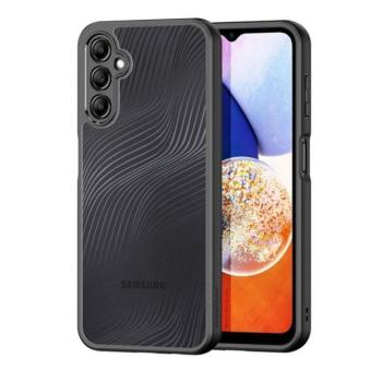 Samsung Galaxy A15 4G / A15 5G SM-A155F / A156B, Műanyag hátlap védőtok + szilikon keret, hullám minta, Dux Ducis Aimo, áttetsző/fekete kép