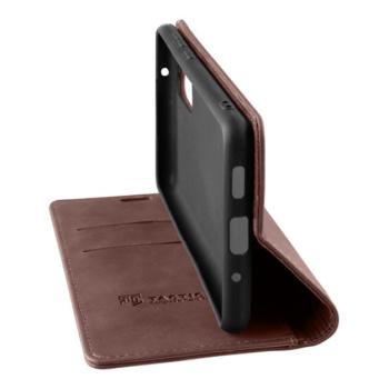 Samsung Galaxy A15 4G / A15 5G SM-A155F / A156B, Oldalra nyíló tok, stand, kártyatartóval, Tactical Xproof, barna kép