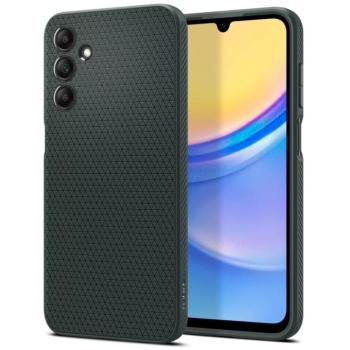 Samsung Galaxy A15 4G / A15 5G SM-A155F / A156B, Szilikon tok, Spigen Liquid Air, háromszög minta, sötétzöld kép