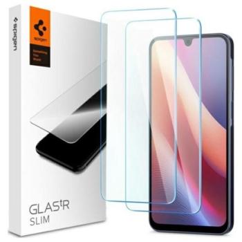 Samsung Galaxy A16 4G / A16 5G / A17 4G / A17 5G, Kijelzővédő fólia, (az íves részre NEM hajlik rá!), Tempered Glass (edzett üveg), Spigen Glastr Slim, Clear, 2 db / csomag kép