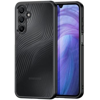 Samsung Galaxy A16 4G / A16 5G SM-A165F / A166B, Műanyag hátlap védőtok + szilikon keret, hullám minta, Dux Ducis Aimo, áttetsző/fekete kép