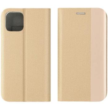 Samsung Galaxy A16 4G / A16 5G SM-A165F / A166B, Oldalra nyíló tok, stand, kártyatartóval, textil minta, Sensitive Book, arany kép