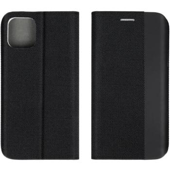 Samsung Galaxy A16 4G / A16 5G SM-A165F / A166B, Oldalra nyíló tok, stand, kártyatartóval, textil minta, Sensitive Book, fekete kép