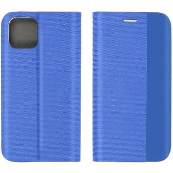 Samsung Galaxy A16 4G / A16 5G SM-A165F / A166B, Oldalra nyíló tok, stand, kártyatartóval, textil minta, Sensitive Book, kék kép