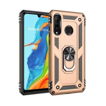 Samsung Galaxy A2 Core SM-A260F, Műanyag hátlap védőtok, közepesen ütésálló, szilikon belső, telefontartó gyűrű, Defender, arany kép