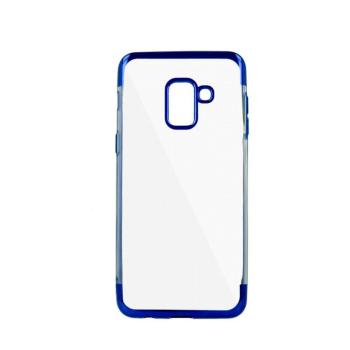 Samsung Galaxy A20 / A30 SM-A205F / A305F, TPU szilikon tok, Electro Plating, átlátszó/kék kép