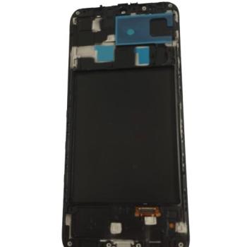 Samsung Galaxy A20 LCD + érintőpanel kerettel, TFT, fekete, SM-A205 kép