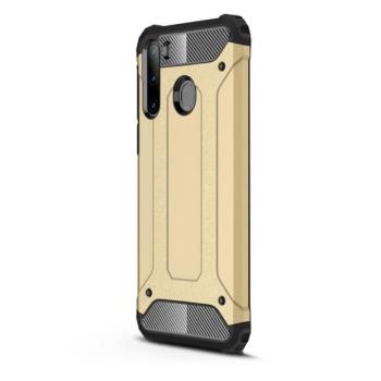 Samsung Galaxy A21 SM-A210F, Műanyag hátlap védőtok, Defender, fémhatású, arany kép