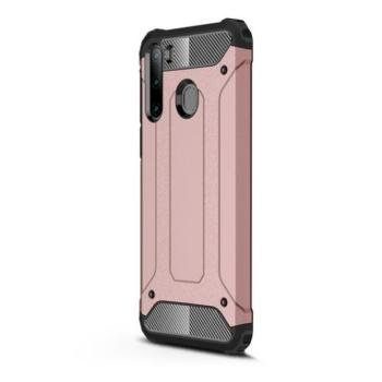 Samsung Galaxy A21 SM-A210F, Műanyag hátlap védőtok, Defender, fémhatású, vörösarany kép