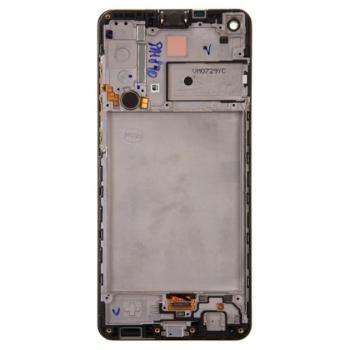 Samsung Galaxy A21s kompatibilis LCD modul kerettel, OEM jellegű, fekete kép
