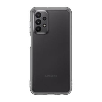 Samsung Galaxy A23 5G SM-A236U, Szilikon tok, átlátszó/fekete, gyári kép