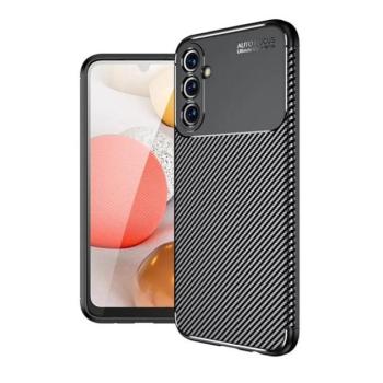 Samsung Galaxy A25 5G SM-A256B, Szilikon tok, közepesen ütésálló, légpárnás sarok, karbon minta, fekete kép