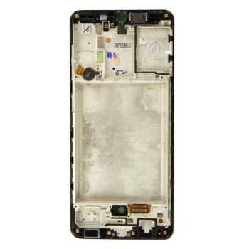 Samsung Galaxy A31 kompatibilis LCD modul kerettel, OEM jellegű, fekete kép