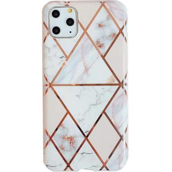 Samsung Galaxy A31 SM-A315F, Szilikon tok, sokszöges márvány minta, Wooze Geometric Marble, színes/fehér kép