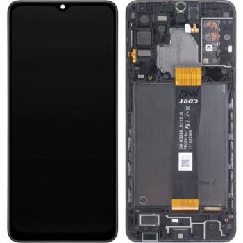 Samsung Galaxy A32 5G kompatibilis LCD modul kerettel, OEM jellegű, fekete kép