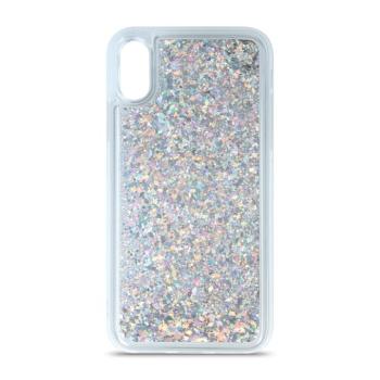 Samsung Galaxy A33 folyékony csillámos szilikon tok, hátlap tok, ezüst, SM-A336, Liquid Sparkle kép