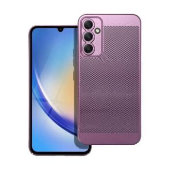 Samsung Galaxy A34 5G SM-A346B, Műanyag hátlap védőtok, légáteresztő, lyukacsos minta, Breezy, lila kép