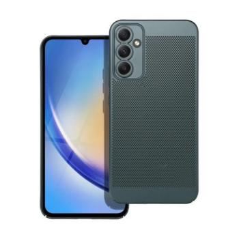 Samsung Galaxy A34 5G SM-A346B, Műanyag hátlap védőtok, légáteresztő, lyukacsos minta, Breezy, sötétzöld kép