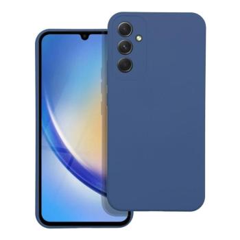 Samsung Galaxy A34 szilikon tok, matt, velúr belső, kék, SM-A346, Silicone kép