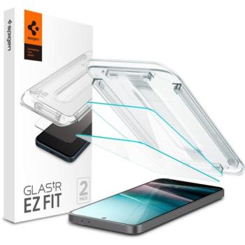 Samsung Galaxy A36 5G SM-A366B, Kijelzővédő fólia, ütésálló fólia (az íves részre is!), Tempered Glass (edzett üveg), Spigen Ez Fit, Clear, 2 db / csomag kép