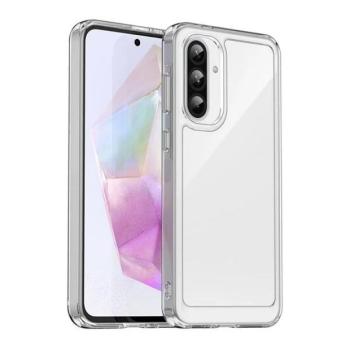 Samsung Galaxy A36 5G SM-A366B, Műanyag hátlap védőtok + szilikon keret, közepesen ütésálló, átlátszó hátlap, átlátszó kép