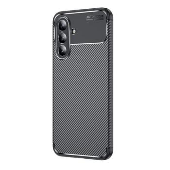 Samsung Galaxy A36 5G SM-A366B, Szilikon tok, közepesen ütésálló, légpárnás sarok, karbon minta, fekete kép