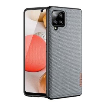 Samsung Galaxy A42 5G / M42 5G SM-A426B / M426B, Műanyag hátlap védőtok + szilikon keret, fényvisszaverő szövet hátlap, rács minta, Dux Ducis Fino, kék kép