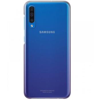 Samsung Galaxy A50 SM-A505F, Műanyag hátlap védőtok, gyári, átlátszó/lila kép