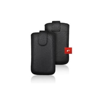 Samsung Galaxy A51 / A31 / Huawei Mate 20 Lite / P20 Lite méretű beledugós tok, műbőr, fekete, Forcell Kora 2 kép