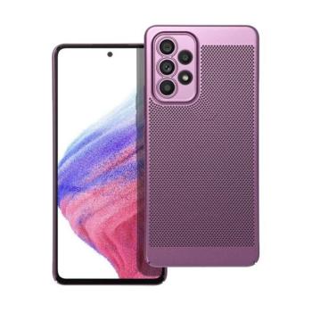 Samsung Galaxy A53 5G SM-A536U, Műanyag hátlap védőtok, légáteresztő, lyukacsos minta, Breezy, lila kép