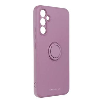 Samsung Galaxy A54 gyűrűs hátlap tok, szilikon tok, velúr belső, lila, SM-A546, Roar Amber kép