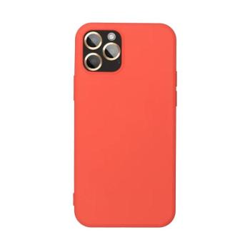 Samsung Galaxy A54 szilikon tok, matt, velúr belső, piros / barack, SM-A546, Silicone kép
