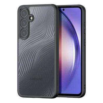 Samsung Galaxy A55 5G SM-A556B, Műanyag hátlap védőtok + szilikon keret, hullám minta, Dux Ducis Aimo, áttetsző/fekete kép