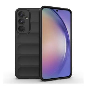 Samsung Galaxy A55 5G SM-A556B, Szilikon tok, közepesen ütésálló, 3D minta, fekete kép