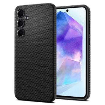 Samsung Galaxy A55 5G SM-A556B, Szilikon tok, Spigen Liquid Air, háromszög minta, fekete kép