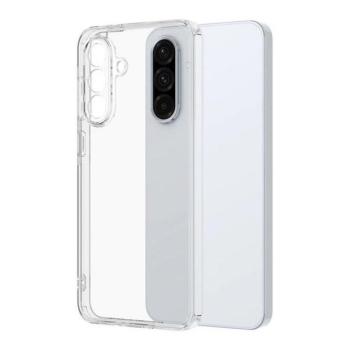 Samsung Galaxy A56 5G SM-A566B, Műanyag hátlap védőtok + szilikon keret, közepesen ütésálló, átlátszó hátlap, átlátszó kép